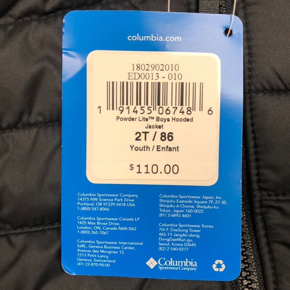 14X HP🎉Columbia Powder Lite Boys Hooded Jacket/2T - Picture 2 of 8